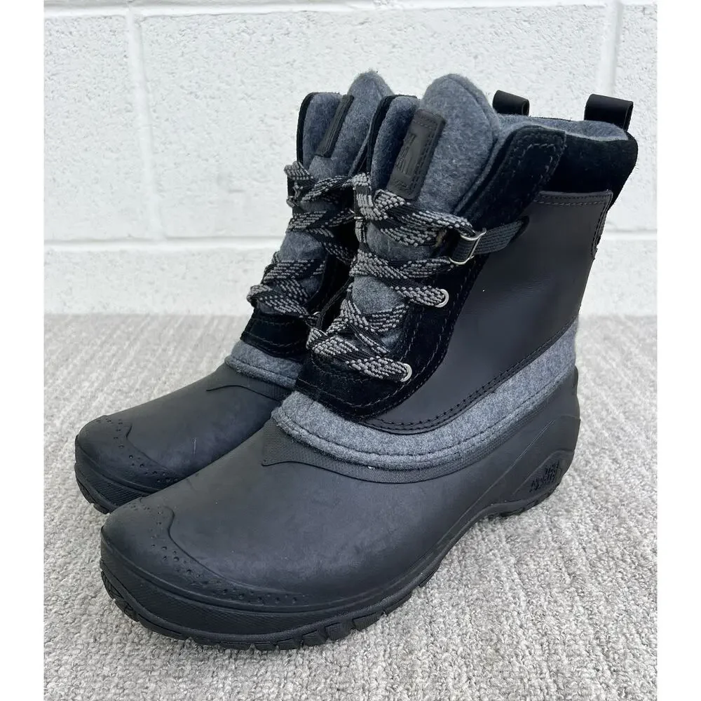 The North Face Shellista III Shorty Black Leather Boots Women's Size 8.5 US NEW